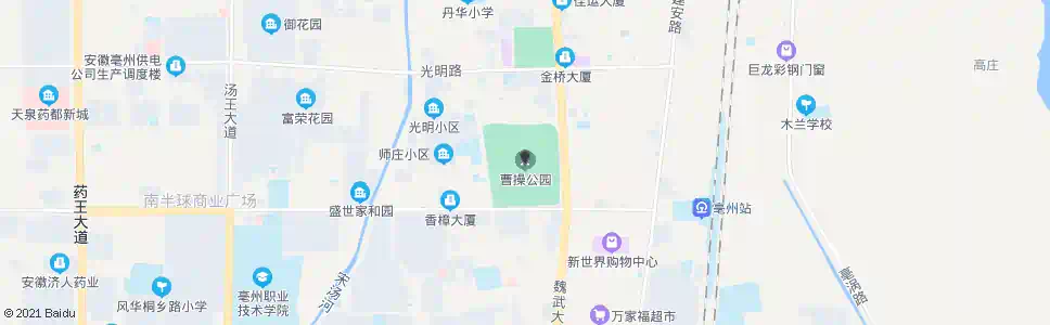 亳州曹操公园_公交站地图_亳州公交_妙搜公交查询2025