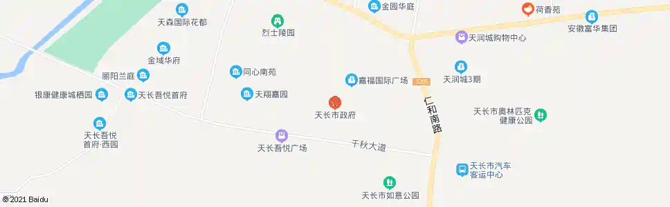 滁州天长市政府_公交站地图_滁州公交_妙搜公交查询2025