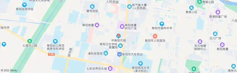 阜阳中南现代城_公交站地图_阜阳公交_妙搜公交查询2025