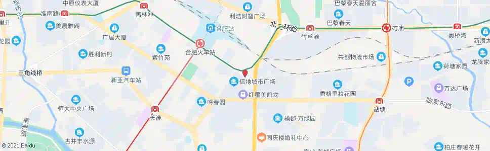 合肥中绿广场_公交站地图_合肥公交_妙搜公交查询2025