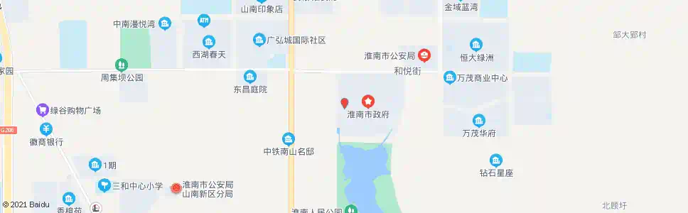 淮南政务中心(市政府)_公交站地图_淮南公交_妙搜公交查询2025