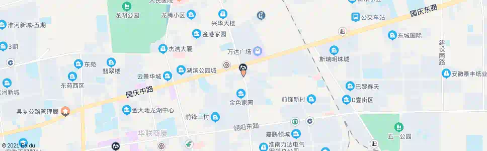 淮南国庆路(西)_公交站地图_淮南公交_妙搜公交查询2025