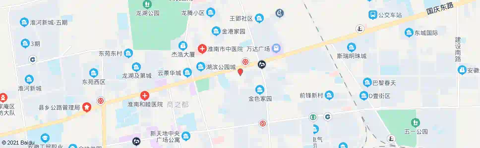 淮南国庆路(南)_公交站地图_淮南公交_妙搜公交查询2025