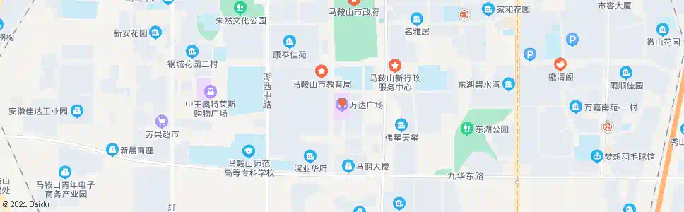 马鞍山万达广场西_公交站地图_马鞍山公交_妙搜公交查询2025