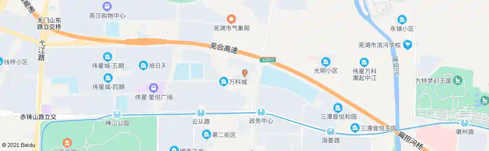 芜湖万科城北_公交站地图_芜湖公交_妙搜公交查询2025