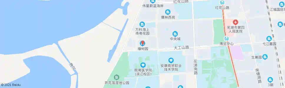 芜湖地大橡树园(春江绿岛南门)_公交站地图_芜湖公交_妙搜公交查询2025