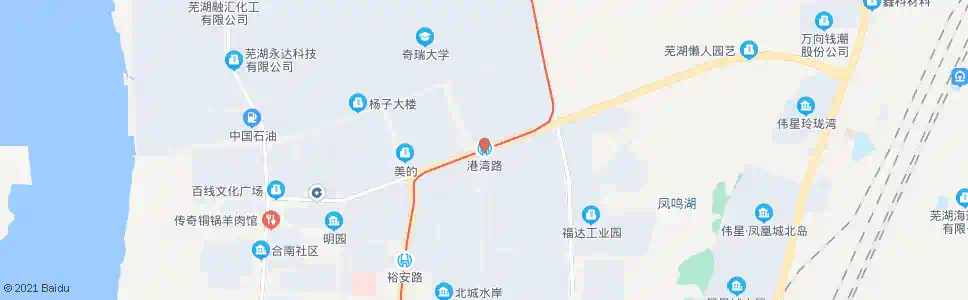 芜湖港湾路_公交站地图_芜湖公交_妙搜公交查询2025