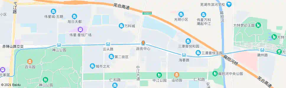 芜湖政务中心_公交站地图_芜湖公交_妙搜公交查询2025