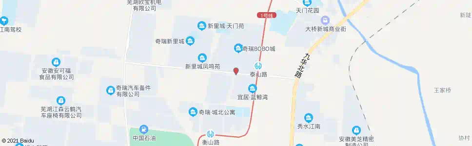 芜湖奇瑞BOBO城东_公交站地图_芜湖公交_妙搜公交查询2025