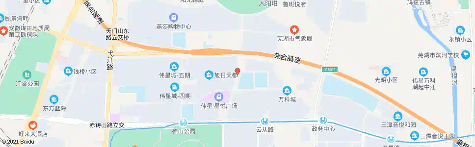 芜湖旭日天都东_公交站地图_芜湖公交_妙搜公交查询2025