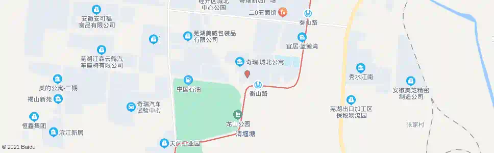 芜湖奇瑞城北公寓_公交站地图_芜湖公交_妙搜公交查询2025