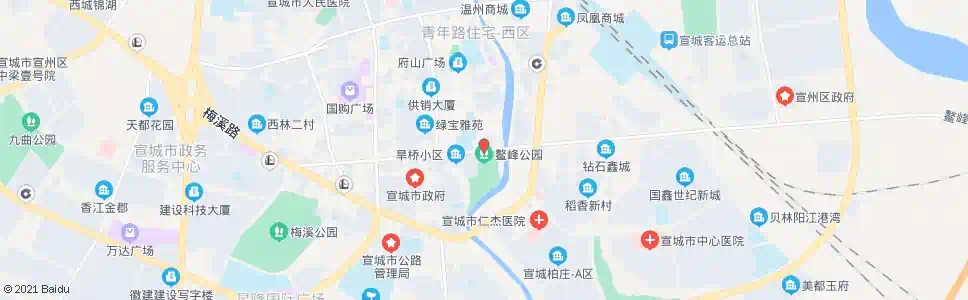 宣城鳌峰公园_公交站地图_宣城公交_妙搜公交查询2025