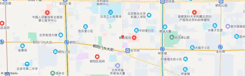 北京东大桥路口北_公交站地图_北京公交_妙搜公交查询2025
