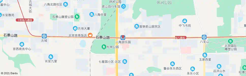 北京八角游乐园站_公交站地图_北京公交_妙搜公交查询2025