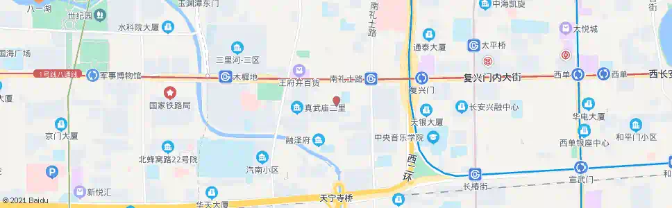 北京真武庙二条_公交站地图_北京公交_妙搜公交查询2025