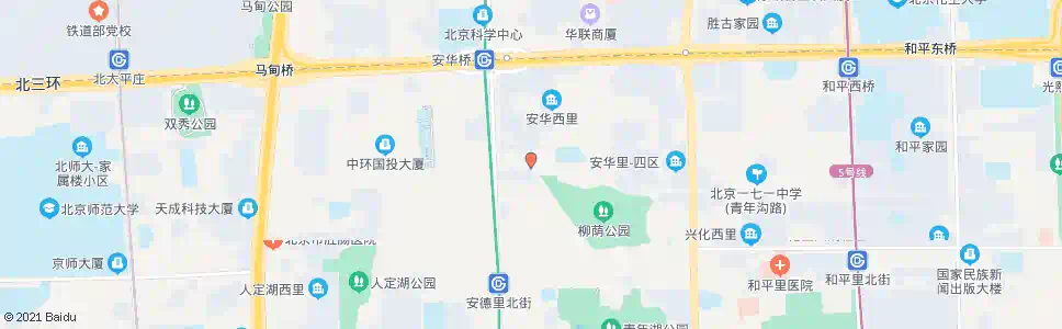 北京安华西里_公交站地图_北京公交_妙搜公交查询2025