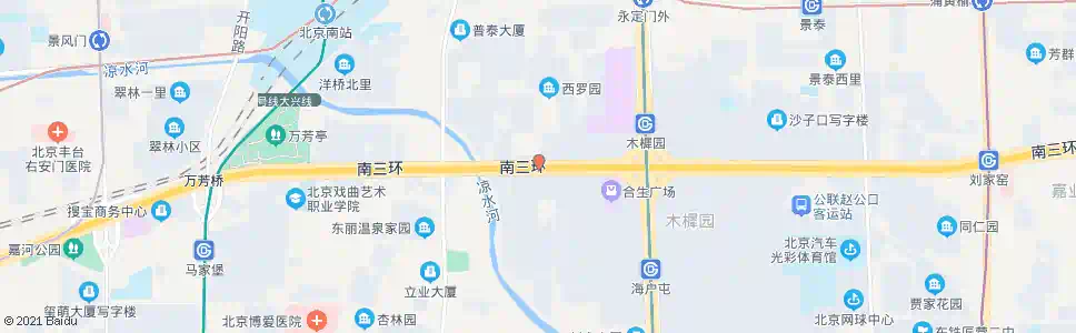 北京木樨园桥西_公交站地图_北京公交_妙搜公交查询2025