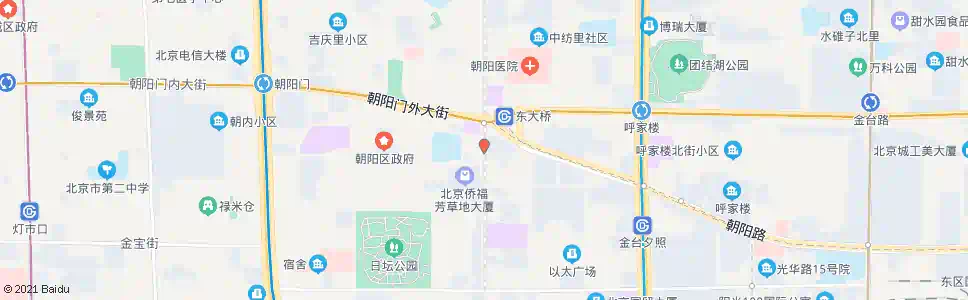北京东大桥路口南_公交站地图_北京公交_妙搜公交查询2025