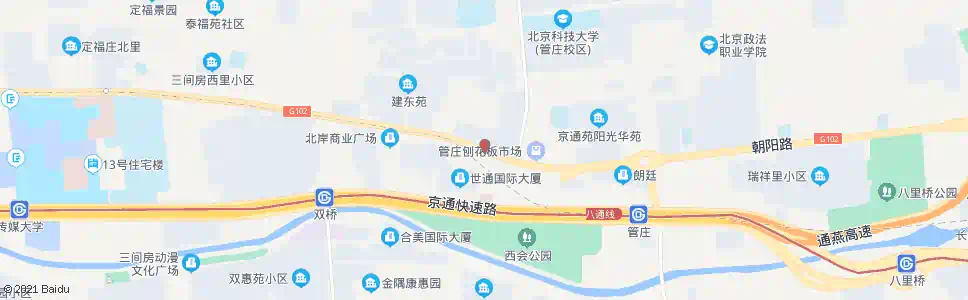 北京管庄(朝阳路)_公交站地图_北京公交_妙搜公交查询2025