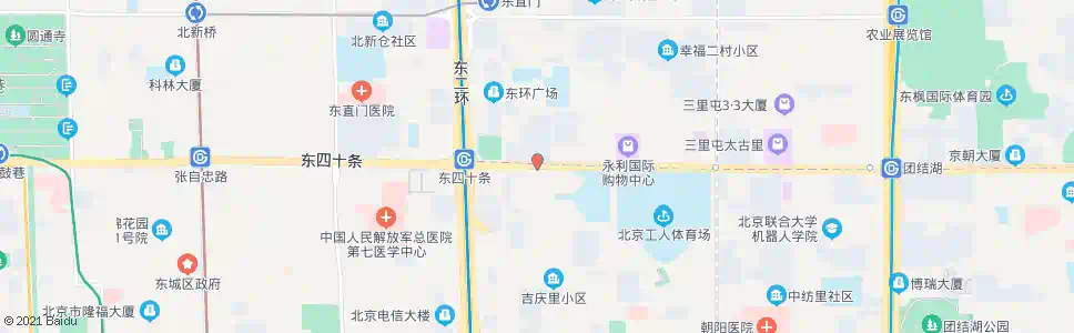 北京东四十条桥东_公交站地图_北京公交_妙搜公交查询2025