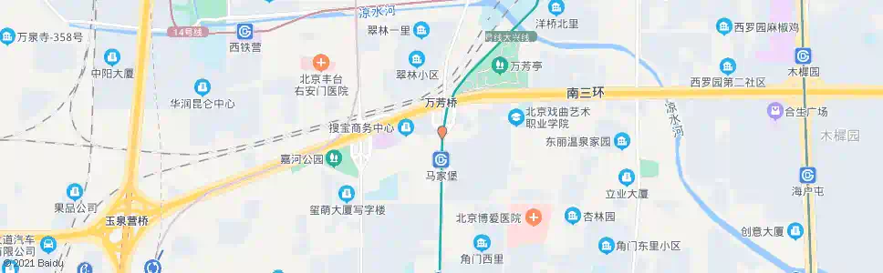 北京万芳桥南_公交站地图_北京公交_妙搜公交查询2025