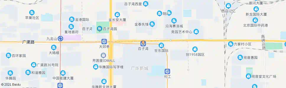 北京地铁百子湾站_公交站地图_北京公交_妙搜公交查询2025