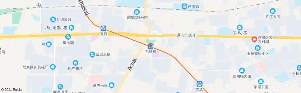 北京九棵树_公交站地图_北京公交_妙搜公交查询2025