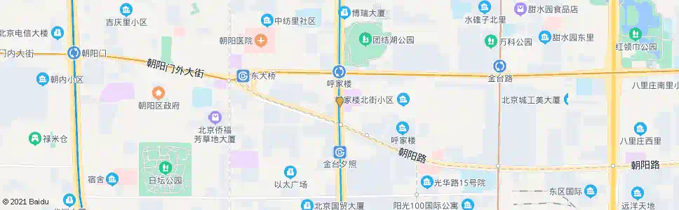 北京呼家楼北_公交站地图_北京公交_妙搜公交查询2025