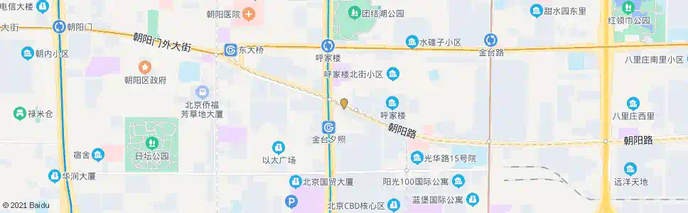 北京呼家楼东_公交站地图_北京公交_妙搜公交查询2025