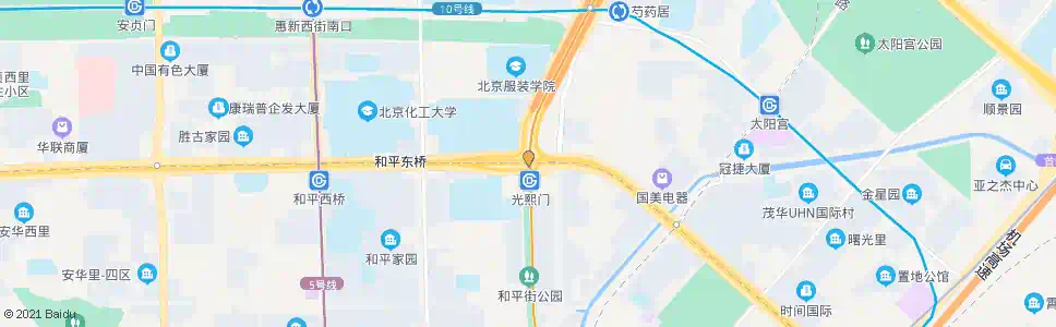 北京太阳宫桥(西行)_公交站地图_北京公交_妙搜公交查询2025