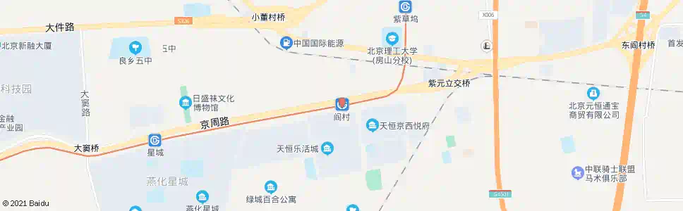 北京阎村_公交站地图_北京公交_妙搜公交查询2025