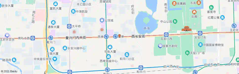 北京西单路口东_公交站地图_北京公交_妙搜公交查询2025