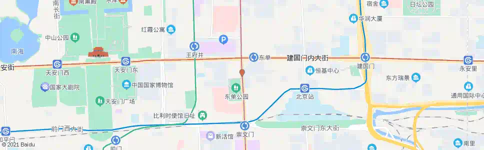 北京东单路口南_公交站地图_北京公交_妙搜公交查询2025