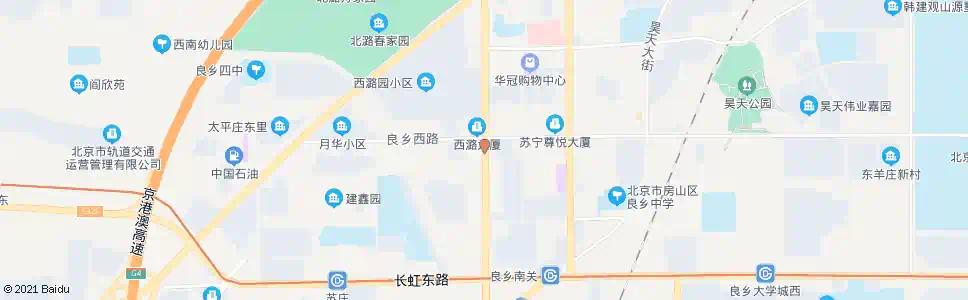北京良乡西门(西)_公交站地图_北京公交_妙搜公交查询2025