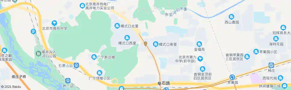 北京首钢小区_公交站地图_北京公交_妙搜公交查询2025
