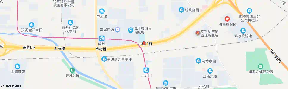 北京小红门桥_公交站地图_北京公交_妙搜公交查询2025