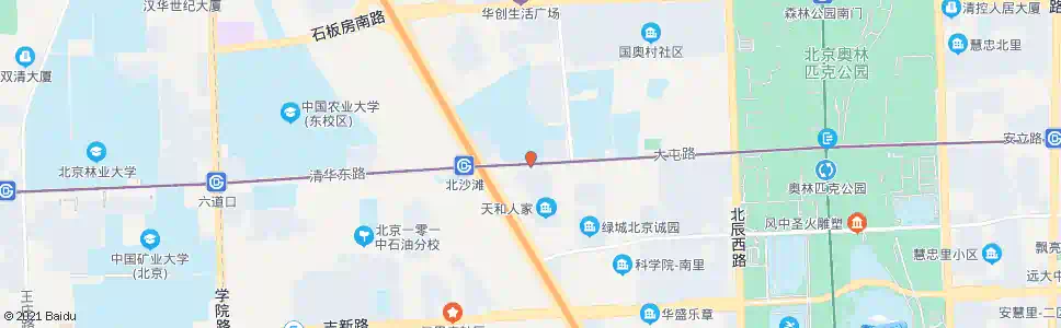 北京北沙滩桥东_公交站地图_北京公交_妙搜公交查询2025