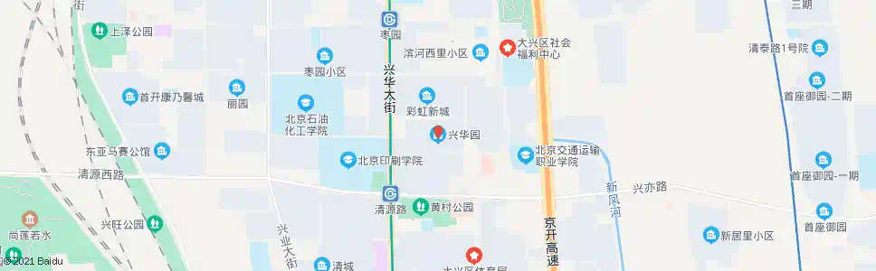 北京兴化园_公交站地图_北京公交_妙搜公交查询2025