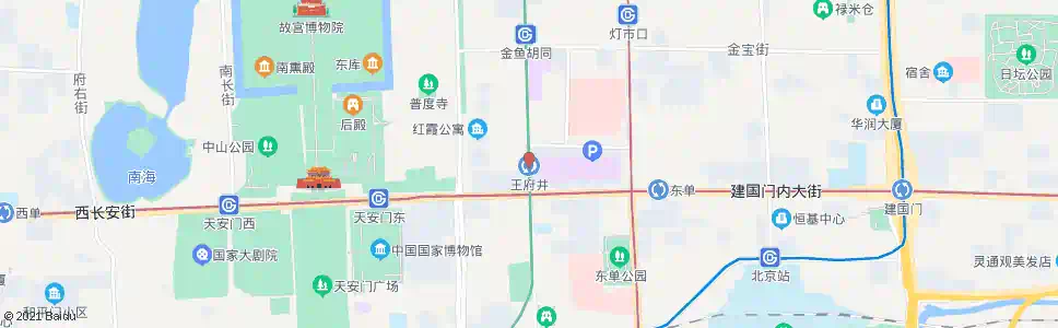 北京王府井路口北_公交站地图_北京公交_妙搜公交查询2025