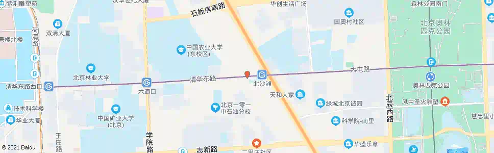 北京北沙滩桥西_公交站地图_北京公交_妙搜公交查询2025