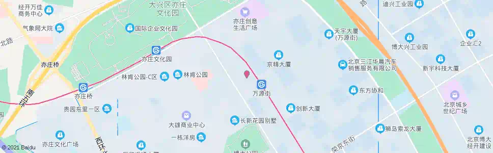 北京开发区管委会(万源街西口)_公交站地图_北京公交_妙搜公交查询2025