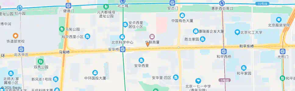 北京安华街_公交站地图_北京公交_妙搜公交查询2025