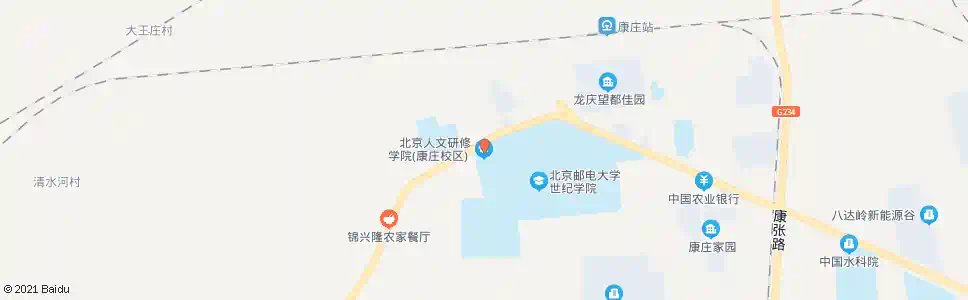 北京北京人文大学康庄校区_公交站地图_北京公交_妙搜公交查询2025