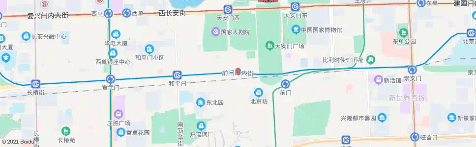 北京前门西_公交站地图_北京公交_妙搜公交查询2025