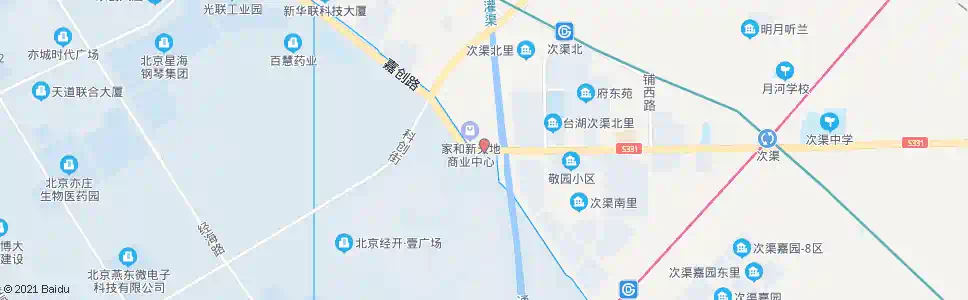 北京次渠银行_公交站地图_北京公交_妙搜公交查询2025
