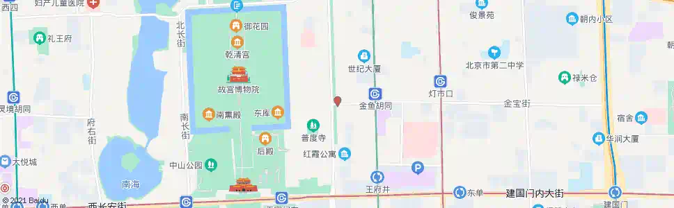北京东安门大街西口_公交站地图_北京公交_妙搜公交查询2025