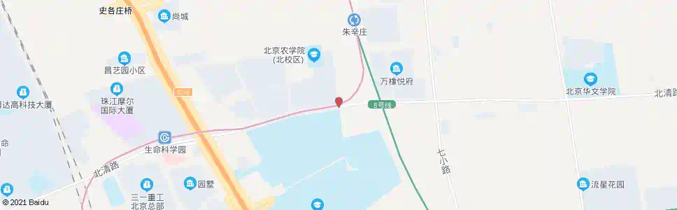 北京朱辛庄新区东_公交站地图_北京公交_妙搜公交查询2025