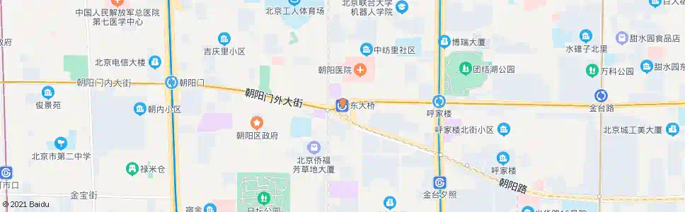 北京东大桥路口东_公交站地图_北京公交_妙搜公交查询2025