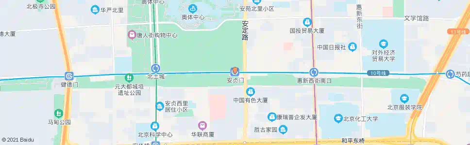 北京地铁安贞门站_公交站地图_北京公交_妙搜公交查询2025