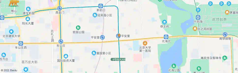 北京平安里路口北_公交站地图_北京公交_妙搜公交查询2025